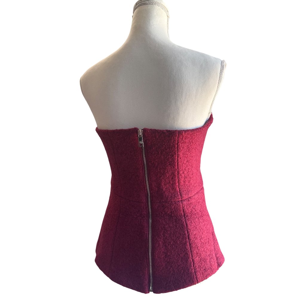 Bubish Gracie Boucle Bodice In Cherry Aus 10 / Us Medium New Womens Strapless To — image 7 of 8